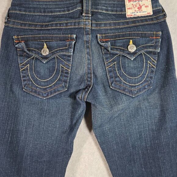 Vintage True Religion Joey Jeans Woman’s 28 Flared Flap Pockets Y2K USA x34 - Picture 8 of 13